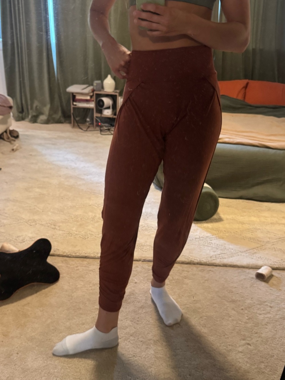 High-Waist Rust Joggers - Bhakti joggers Jala